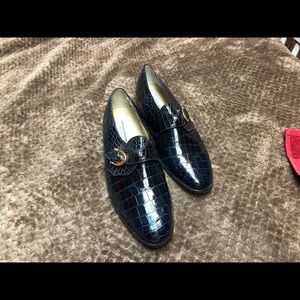 Blue alligator shoes